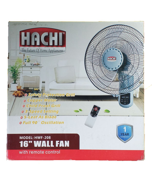 Wall%20Fan%2016"%20Inch%20With%20Remote%20Hachi%205%20Blade%20-%20Image%203