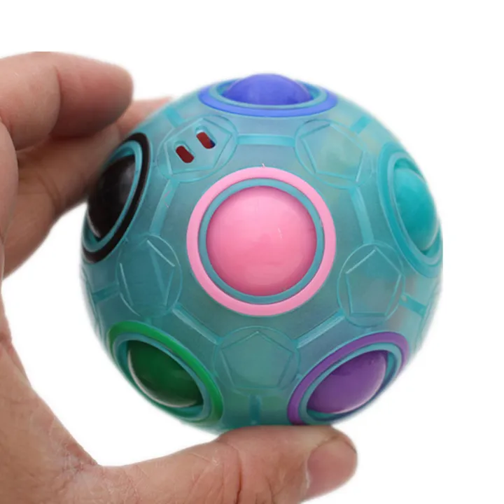 【LuckyBabyFans Store】Rainbow Ball Puzzles Spheric Magic Cube Toy Kids Plastic Creative Football Learning Educational Gifts For Children