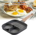 Non-brand Egg frying pan, 3-cup egg cooker, frying pan, non-stick medical stone, multi-egg pan, frying pan with long handle, suitable for gas cookers. 