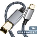 USB B to USB C Printer Cable Type C Printer Cord Nylon Braided Wire for Yamaha Casio Digital Piano DJ Controller. 