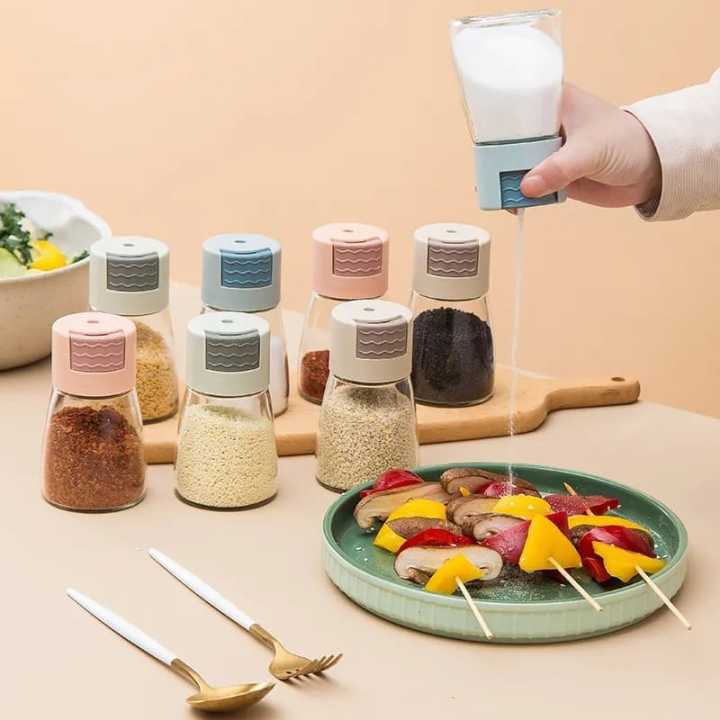 Zoutdispenser 0,5 Gram Metering Sugar Shaker Jar Push Type Zout Shaker Dispenser Kleine Kruiden Fles voor Keuken Specerijen