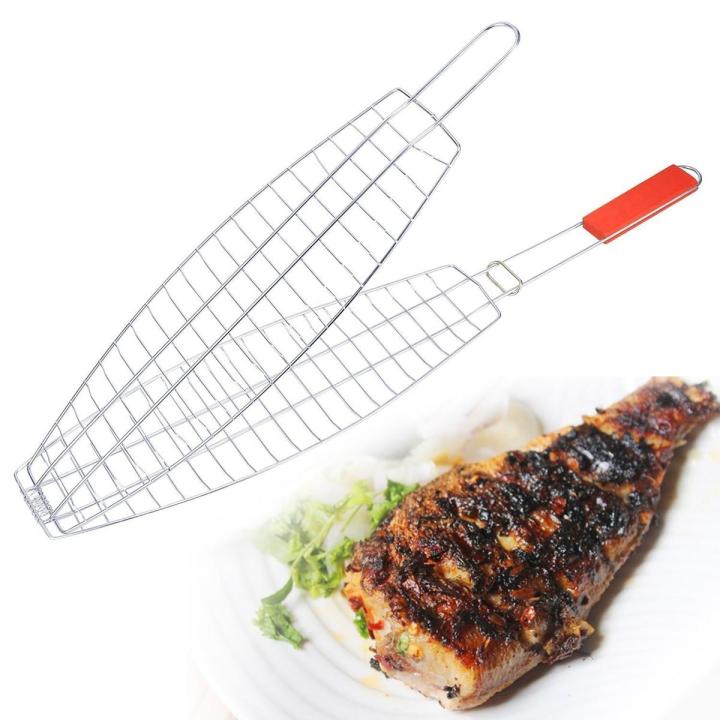 Barbecue Fish Grill, Net Bbq Tool - Large Silver