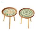 End Table Bedside Table Rattan Side Table for Balcony Room Green Grape 40cm. 