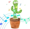 Musical Dancing Talking Green Cactus Toy Tree with 120 Sound Track & Talkback Voice Reply, Soft Fabric with Plastic Toy for Toddler Baby Children Kids 2 3 4 5 6 Year Old Boy Girl. 