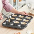 Muffin  tray  Baking pan Cup Cake Baking Tray  12 Cup Muffin Tin, Carbon Steel Muffin Tray Cupcake Baking Tray for Muffins, Cupcakes and Pudding Baking, Black. 