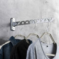 RHS Online 6/8/10 Holes Stainless Steel Wall Mounted Clothes Hanger Easy Wardrobe Cloakroom Folding Hanger. 