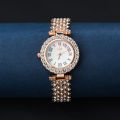 2pcs Set-Luxury Women Rose Gold Watch Fashion Ladies Quartz Diamond Wristwatch Elegant Female Bracelet Watches. 