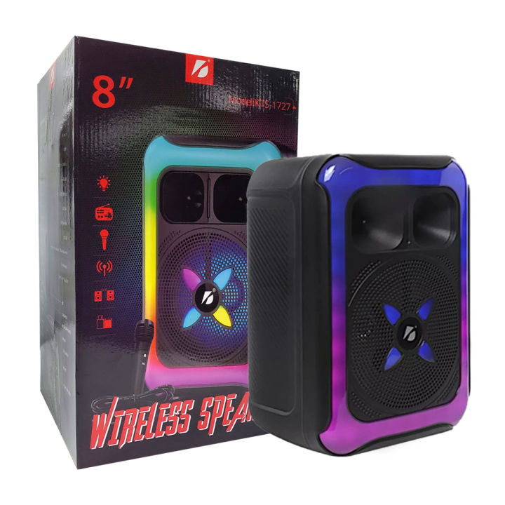 KTS-1727 8 Inch Portable Wireless Speaker with Microphone