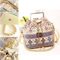 【WEJA】Japan Korean Premium Pearl Metal Chain Bucket Bag. 