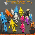 Skull-shaped Toys Skeleton Toy 4pcs Bright Color Lightweight Eco-friendly Halloween Stretchy Decompression Toys for Children Tpr Skull Toys. 