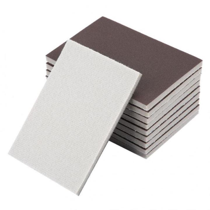 10PCS Square Sponge Sandpaper 120/180/240 Grit Fine Polishing Sanding Paper