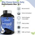 NATURYZ Daily Multivitamin Men 18+ with Highest 60 Nutrients (Vitamins, Minerals, Amino acids, Enzymes, Antioxidants, Herbal Extracts with Omega 3) and 11 Performance Blends for Muscle growth, Strength & Immunity- 60 Tablets(FROM INDIA)NUZ. 