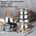 Stainless Steel 12 Pcs Cookware Set with Glass Lid. 