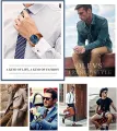 OLEVS Men Boys Gents Leather Strap Casual Party Fashionable Elegant Rich Look Date Watch 5868 - Black, Brown, Coffee. 