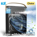 Car household dual-purpose five-hole spray fan humidification refrigeration air conditioning fan desktop mini air cooler USB fan. 