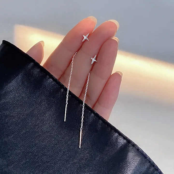 Long%20Wire%20Tassel%20Thread%20Chain%20Hanging%20Earings%20Cross%20Star%20Pendants%20Drop%20Earrings%20Jewelry%20For%20Women%20-%20Image%203