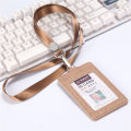 Card Holder Lanyards ID Badge Holder PU Leather Bus Pass Case Cover Slip Men Women's Bank Credit Card Holder Strap Cardholder. 