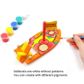 Wood Painted DIY Boat Rubber Band Paddle Boat Paint and Decorate Wooden Sailboat Embryo Model Handmade Materials Craft Kit. 