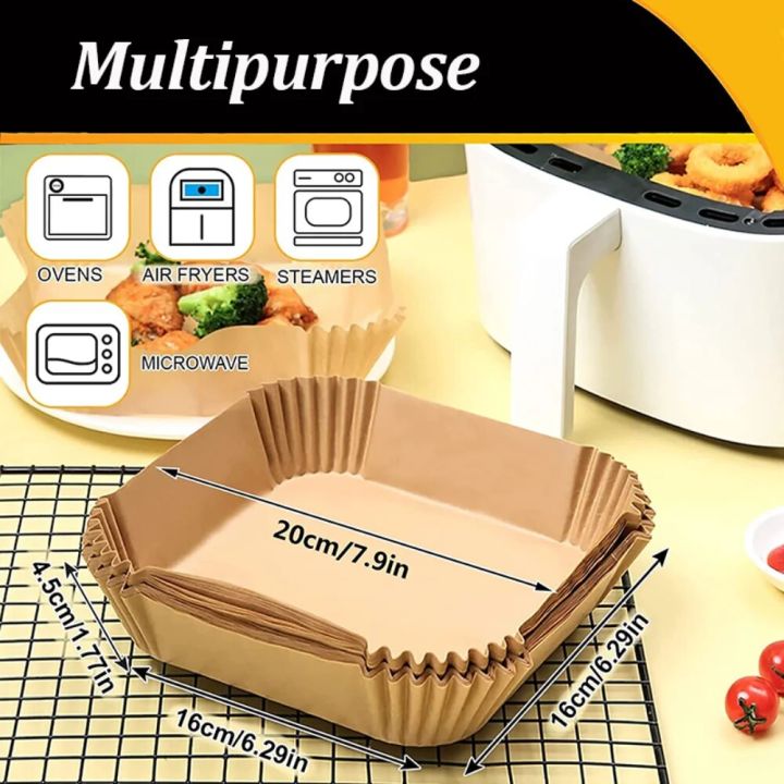 20/50/100Pcs%20Air%20fryer%20Baking%20Paper%20for%20Barbecue%20Plate%20Round%20Oven%20Pan%20Pad%2016/20cm%20AirFryer%20Oil-Proof%20Disposable%20Paper%20LinerHats%20&%20Caps%20-%20Image%203