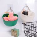 Hangable Sundries Holding Bin Space-saving Storing Container Cosmetic Toiletry Utensils Box Large Capacity  with Hook Fruit Vegetable Storage Basket. 