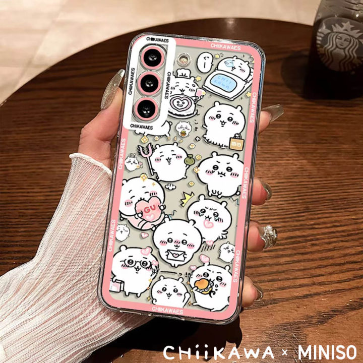 Miniso X Chiikawa Collaboration Phone Case For Samsung Galaxy S24 S23 S22 S21Ultra Plus FE A55 A54 A15 A14 A35 A52 A53 A25 5G