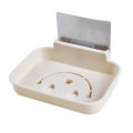 Soap Holder Hollow Smile Face Thicken PP Self-Adhesive Wall Mounted Self Draining Soap Holder for Bathroom. 