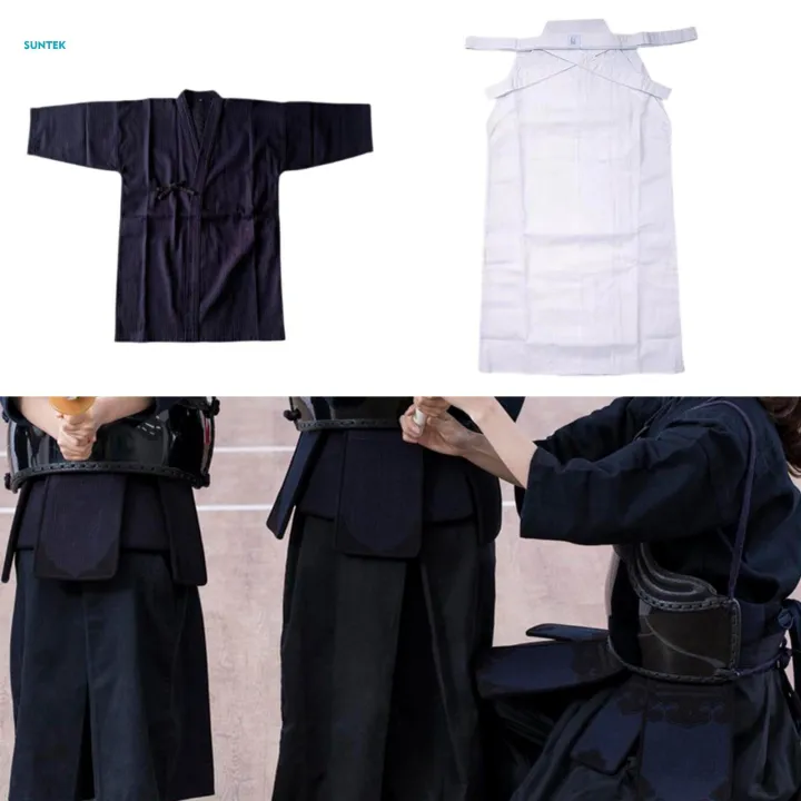 Japanese%20Kendo%20Uniform%20Set%20Kendo%20Outfit%20Men%20Women%20Japanese%20Kimono%20160cm%20Blue%20and%20White%20-%20Image%202