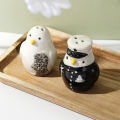 2Pcs Ceramic Penguin Salt And Pepper Shaker Cartoon Spice Container Wedding Party Favor Tabletop Animal Decoration Spice Jar. 