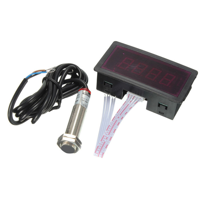 LED%204%20Digital%20Tachometer%20RPM%20Speed%20Meter%20Red%20+%20Switch%20Sensor%20-%20Image%203
