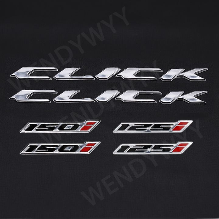 2pcs 3D Honda Click and 125i or 150i Emboss Letter Emblem Waterproof Badge Decal Tank Wheel Soft Sticker For Motorcycle Decor