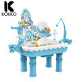 KOKKO Kids Water Table Magnetic Fishing Pool Toy Set With Electric Slide Climbing Stairs Fishing Toys Gifts For Girls Boys. 