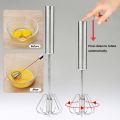 Egg Whisk, Stainless Steel Hand Push Whisk Blender for Home Egg Beater Milk Hand Push Mixer Stirrer - Kitchen Utensil for Blending, Whisking, Beating Stirring-Egg beater. 