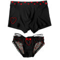 New Heart Printed Couple Underwear Women Men Low Waist Briefs Breathable Boxer Panties Boyfriend Girlfriend Lingerie. 