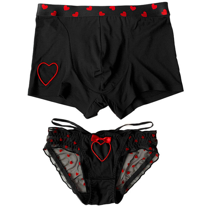 New%20Heart%20Printed%20Couple%20Underwear%20Women%20Men%20Low%20Waist%20Briefs%20Breathable%20Boxer%20Panties%20Boyfriend%20Girlfriend%20Lingerie%20-%20Image%205