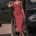 Long Dress Sleeveless Frock luxury Office New Design Burgundy Party Dresses Plus size Sexy Ladies. 