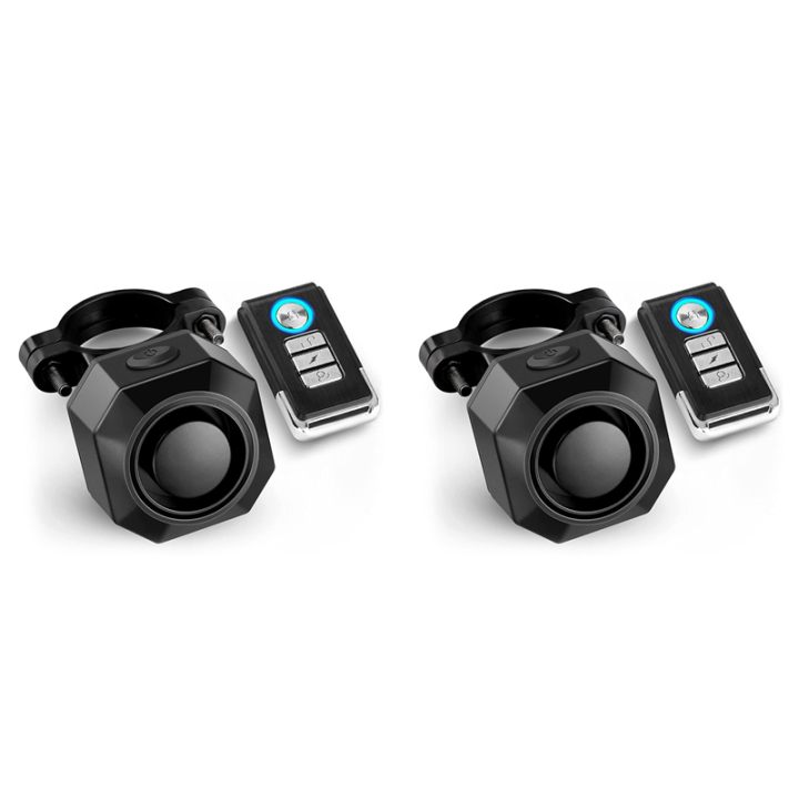 (COKP) 2X USB Rechargeable Bike Alarm with Remote,110DB Loud Wireless Anti Theft Vibration Motion Sensor Vehicle Security Alarm