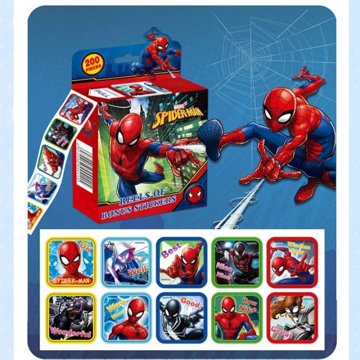 200 Sheets/Box Disney Cartoon Stickers Super Hero Pull Out Cute Removable Stickers Car Teacher Rewrd Boy Toy Kids Gift