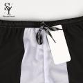 Sunnyheart Men Swimming Trunks with Lining Irregular Lines Printing Bathing Suit Shorts. 