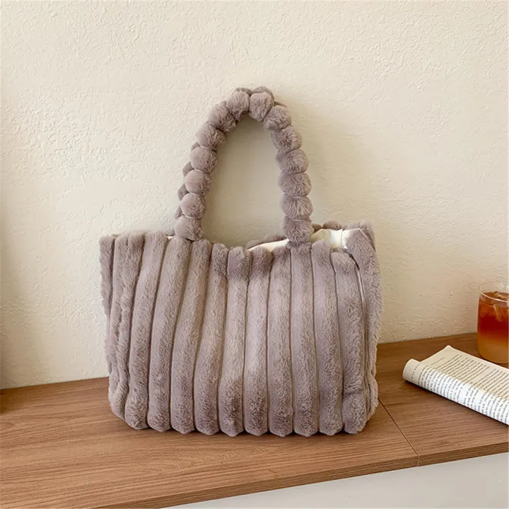 Fluffy%20Tote%20Bag%20Faux%20Fur%20Shoulder%20Purse%20for%20Women%20Plush%20Handbag%20Winter%20Soft%20Fuzzy%20Top%20Handle%20Handbag%20Puffer%20Hobo%20Bag%20-%20Image%202