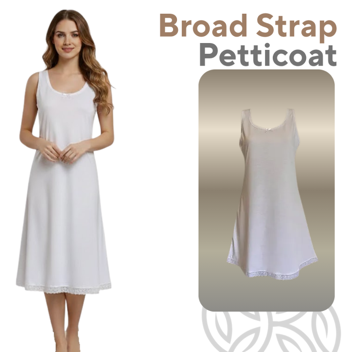 AALYA Broad Strap Petticoat for Girls /  School Uniform / Cotton Night Dress / Inner wear / Office wear / Broad Strap Petticoat for Women