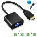 HDMI to VGA and Audio Converter Adapter Cable HDMI Male to VGA Female Adapter Audio Video Converter HDMI TO VGA Cable. 
