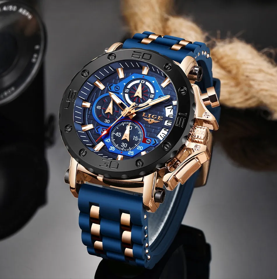 New LIGE Men Watch Military Clock Top Brand Luxury Casual Sport Quartz Date Wrist Watches for Men Chronograph Relogios Masculino Daraz.lk