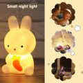 Love Carrot Ornament Battery Powered Silicone Bunny Bedroom Home Decor Atmosphere Breastfeeding  Light Table Light Nightlight Rabbit Desk Lamp. 