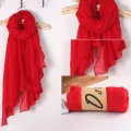 652F Women Solid Color Scarfs Large Long Lightweight Headscarf Linen Sheer Shawl Wrap. 