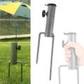 Parasol Umbrella Base Stand Outdoor Garden Metal Parasol Holder w/ 2 Forks Pipe Diameter 4cm. 