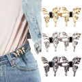 Adjustable Fashion Butterfly Button Fixed Tightening Pins Waist Buckle For Pants No Sewing Required Waist Closing Artifact Tool Conbo. 