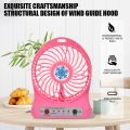USB Desktop Small Fan Student Rechargeable Mini Fan Snowflake Fan Night Light 3 Mode Speed Regulation Summer Outdoor Hand Fans. 