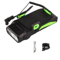 Usb Rechargeable Bike Headlight 120 Decibels Multi-Function Bicycle Front Light Horn and Bank Frontlight for Outdoor Cycling Green. 