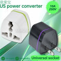 Brass american Kr european AU EU To UK Power plug adapter USA Brazil Travel Adapter plug converter Korea. 