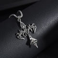 Fashion Vintage Flame Cross Pendant Necklace For Women Men Long Chain Punk Goth Trendy Accessories Choker Gothic Jewelry. 